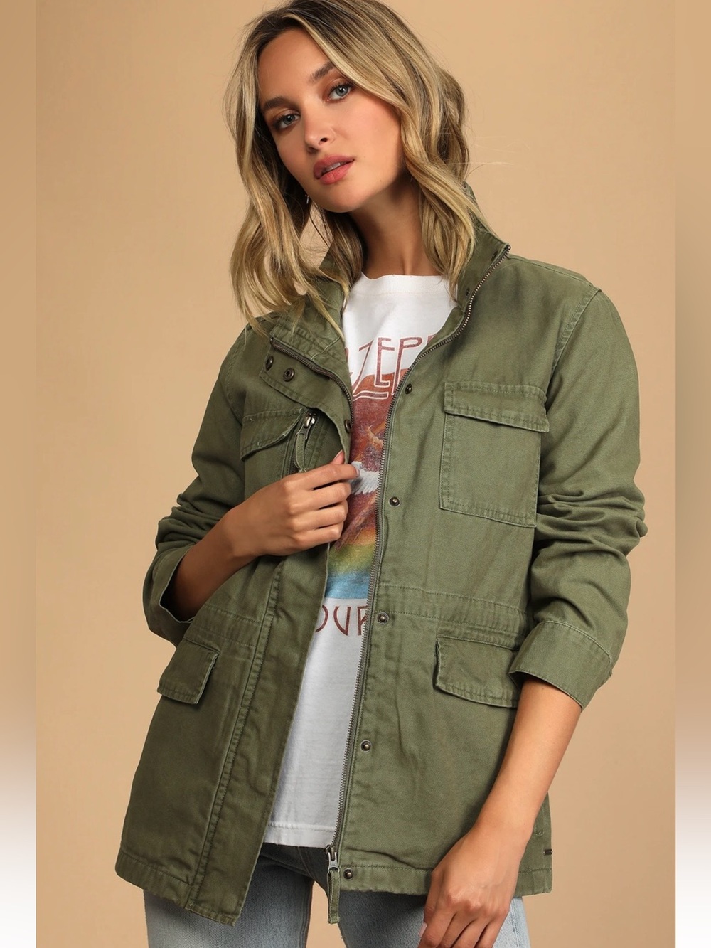 California Olive Green Military Jacket